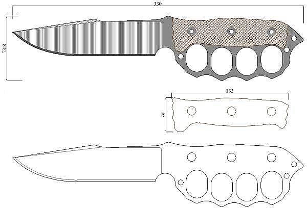 Чертеж ножа Busse-Argonne Assault CG