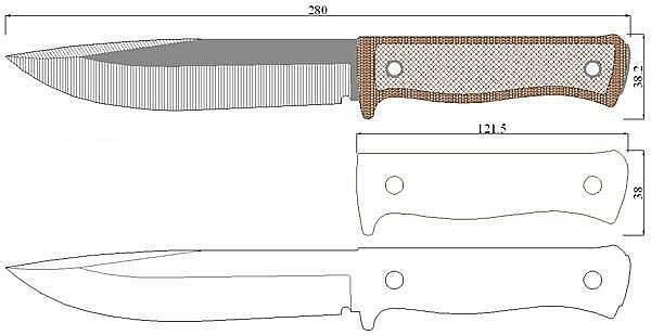 Чертеж ножа Fallkniven A1