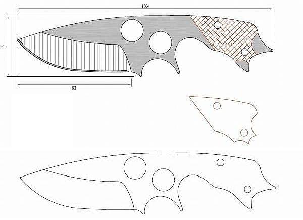 Чертеж ножа SAR 7.1.4