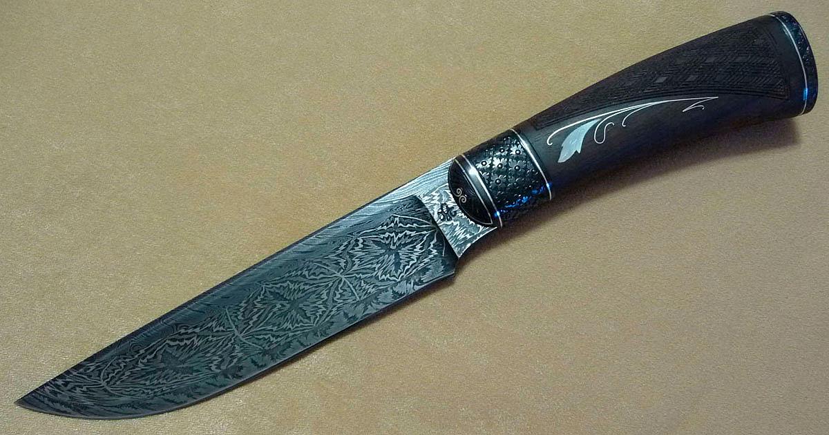 Охотничий нож вороненая сталь